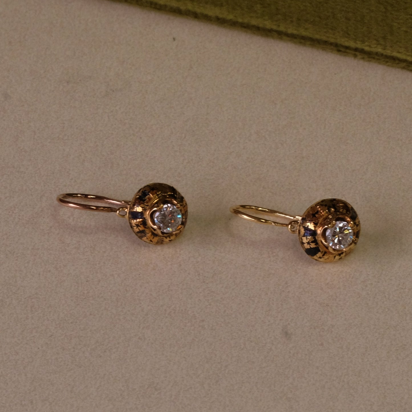 Victorian Gold 0.25 ctw Diamond Earrings 1890s