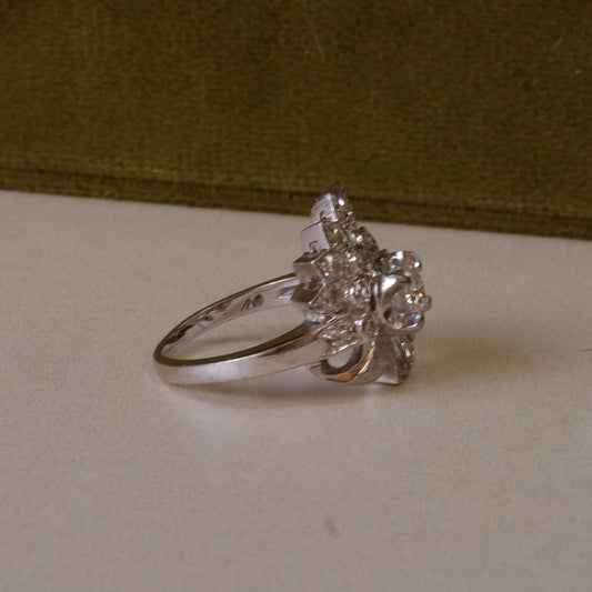 14K Gold 0.65 Diamond Cocktail Ring 1950s