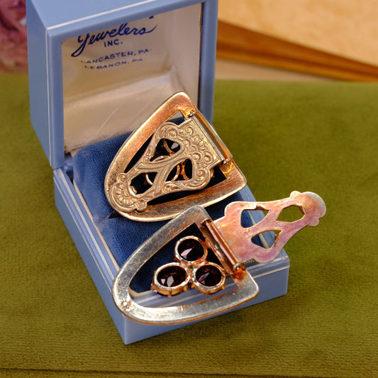 Faux Garnet Dress Clips 1930s