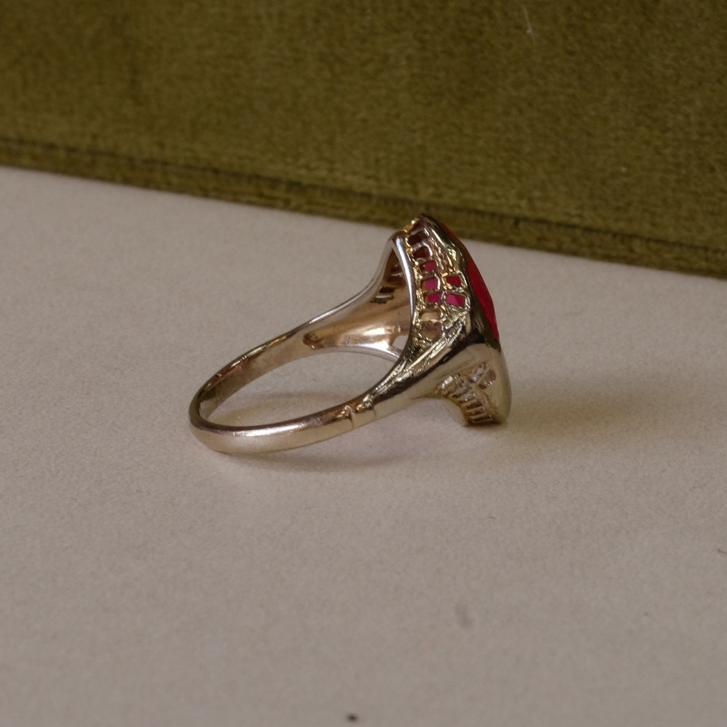 Art Deco 14k Gold Diamond Ruby