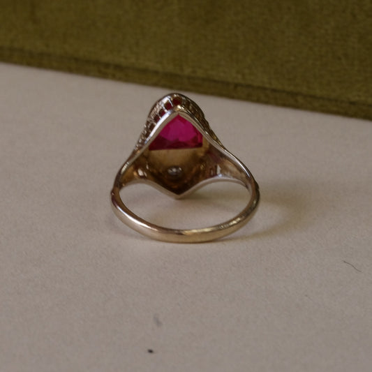 Art Deco 14k Gold Diamond Ruby