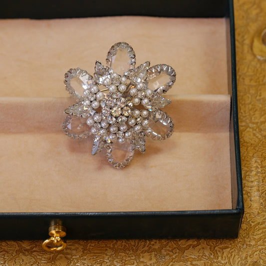 Vintage Schreiner Dimensional Flower Brooch 1960s