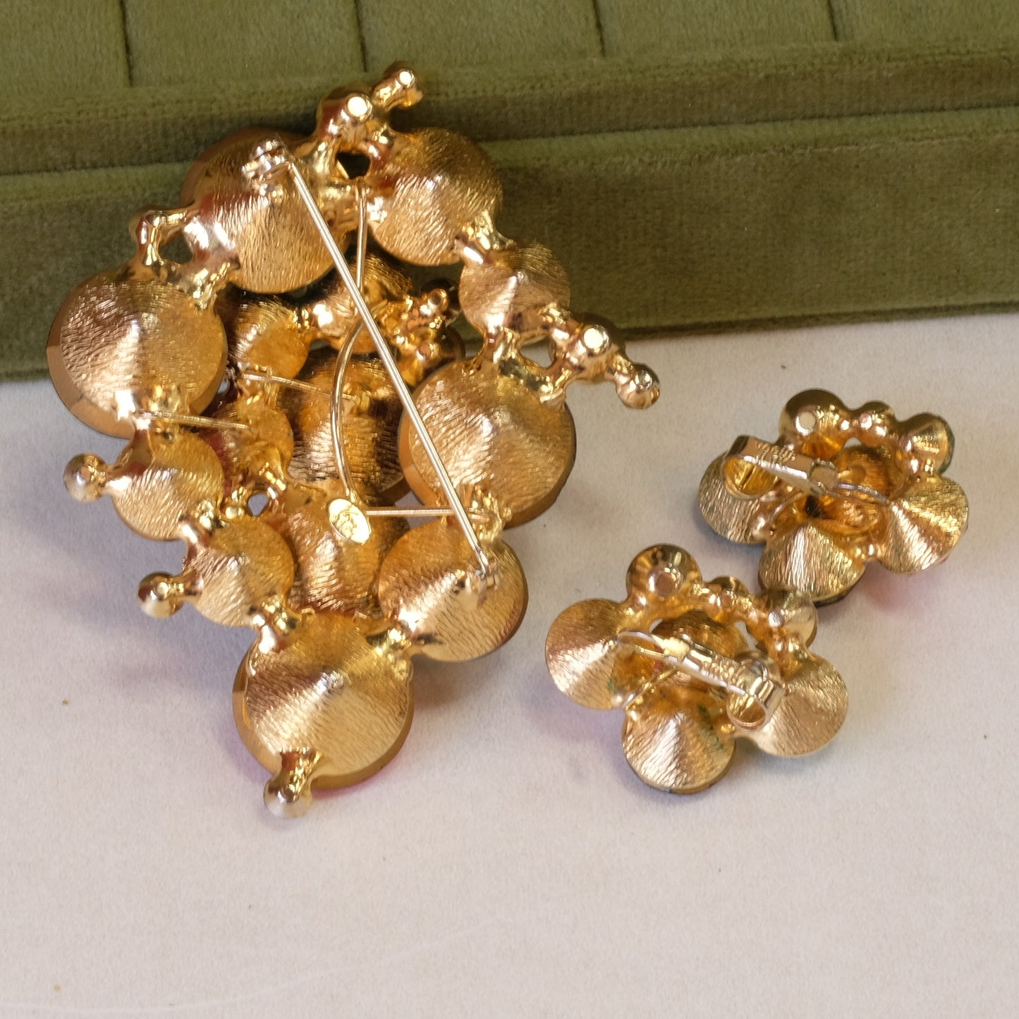 Vintage Vogue Brooch and Earrings Set 1950s