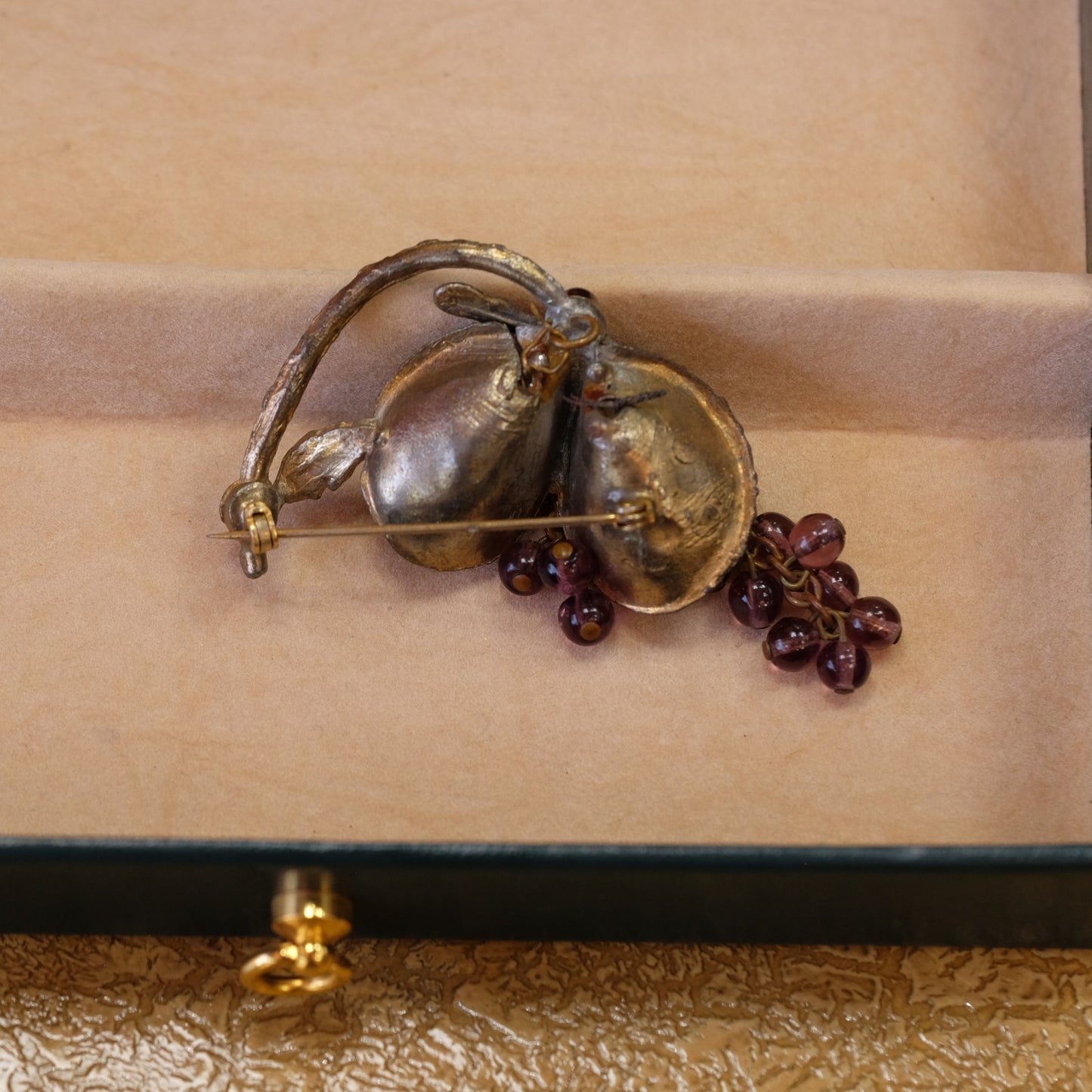 Victorian Nouveau Pin with Purple Glass Beads