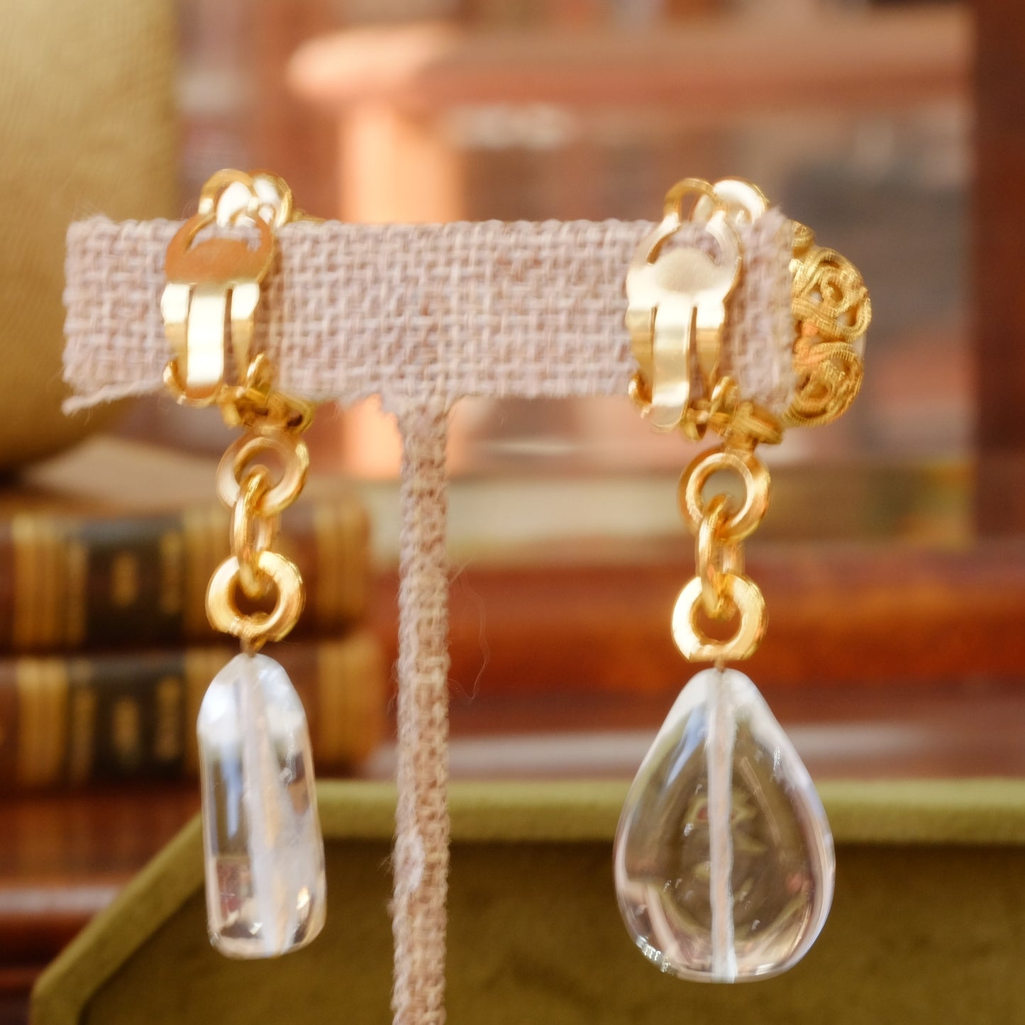 Vintage Chanel Pearl and Crystal Drop Earrings
