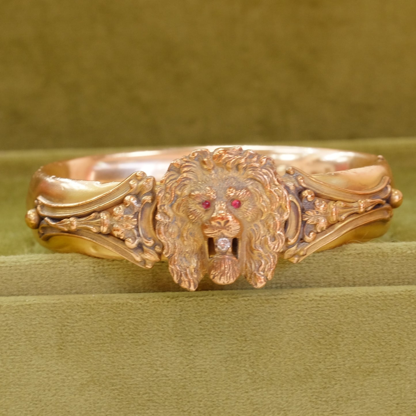 Victorian Gold Filled Bangle with Lion Head 1880s