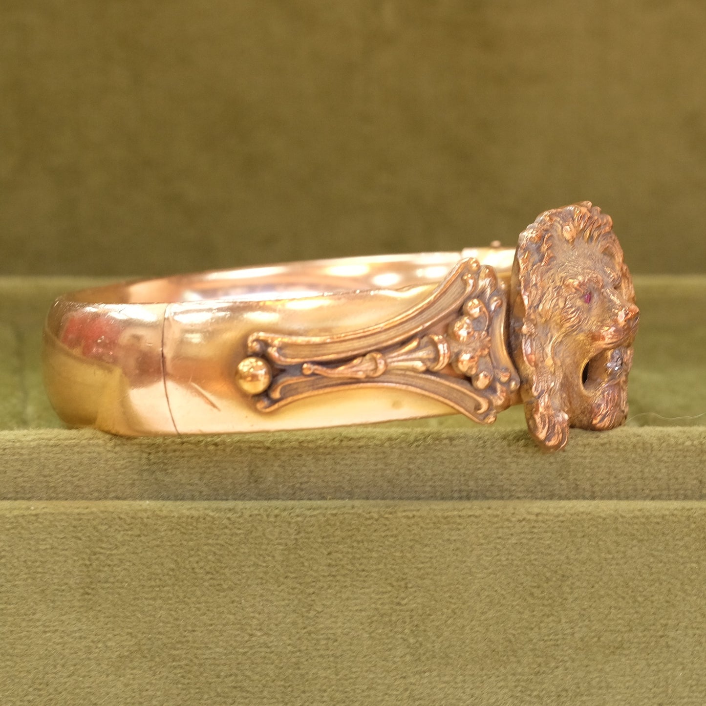 Victorian Gold Filled Bangle with Lion Head 1880s