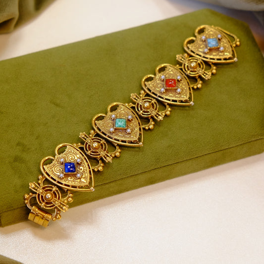 Large Heart Revival Bracelet 1970s