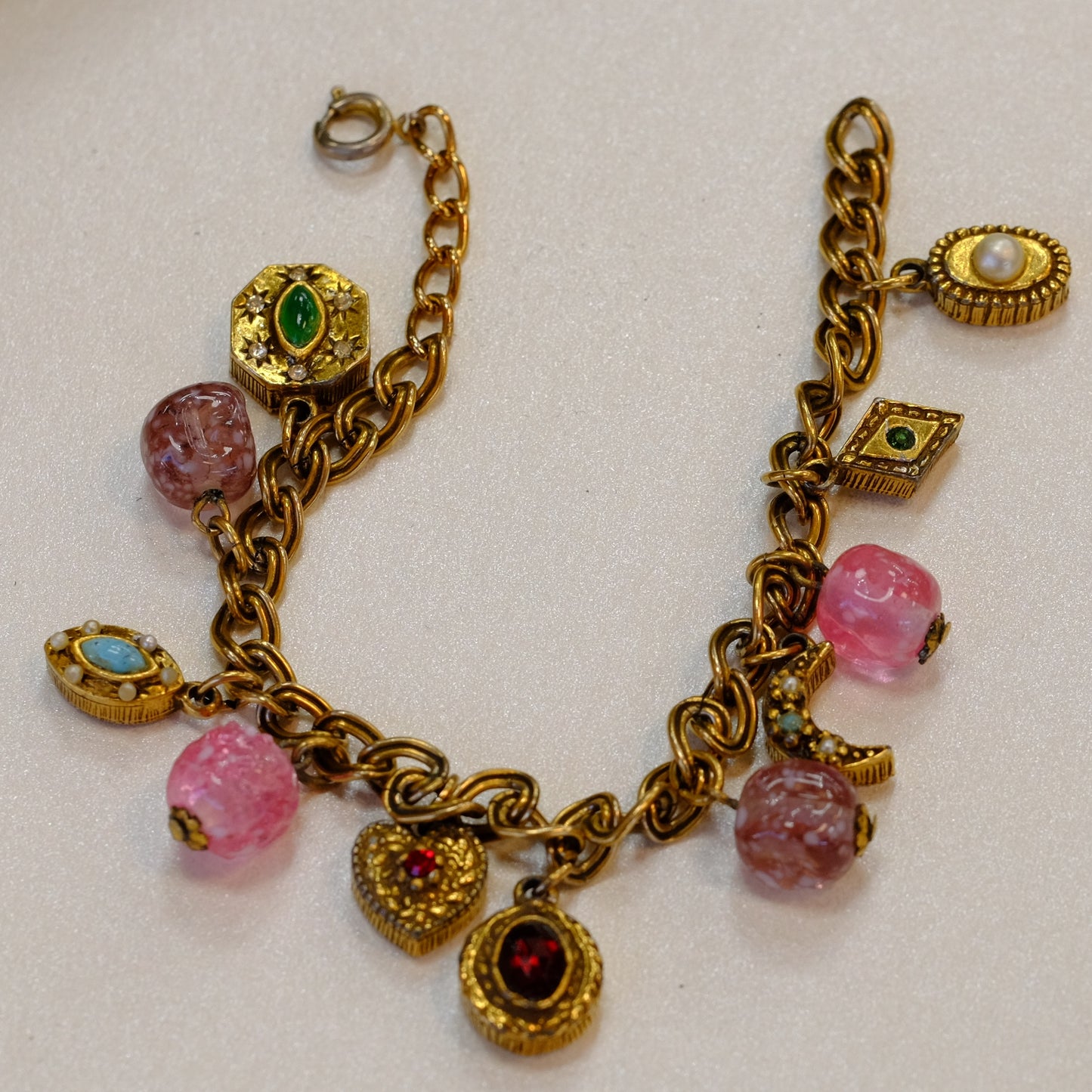 Vintage Charms Dangle Bracelet 1950s