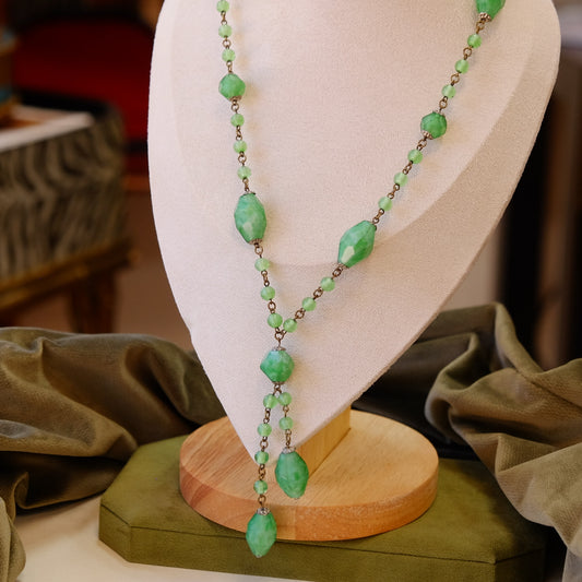 Czech Art Deco Cavaliere Green Necklace 1920s