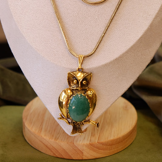 Vintage Whimsical Owl Pendant on Chain