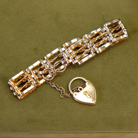 Gold Filled Bracelet with Heart Lock