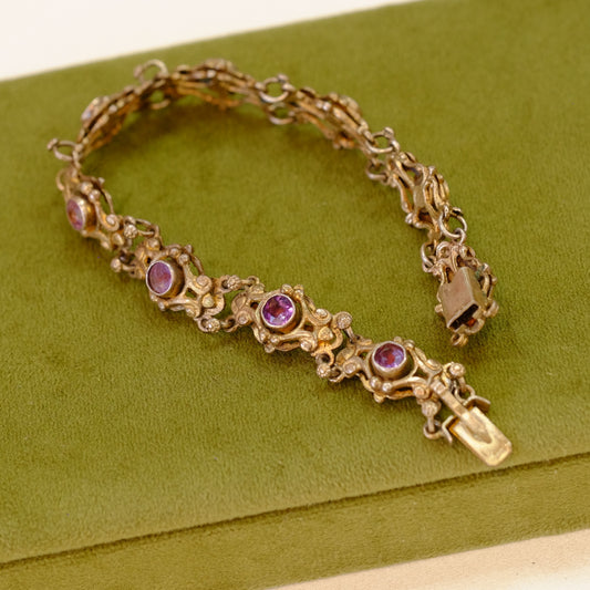Austro-Hungary Bracelet with Amethyst - Marked