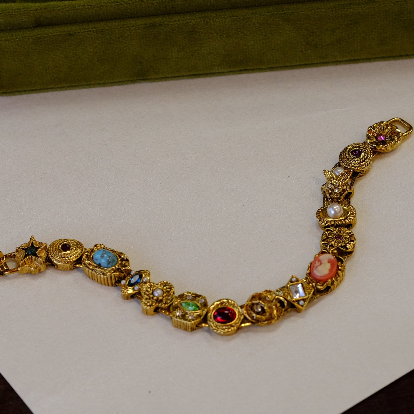 Vintage Goldette Slider Revival Bracelet 1970s
