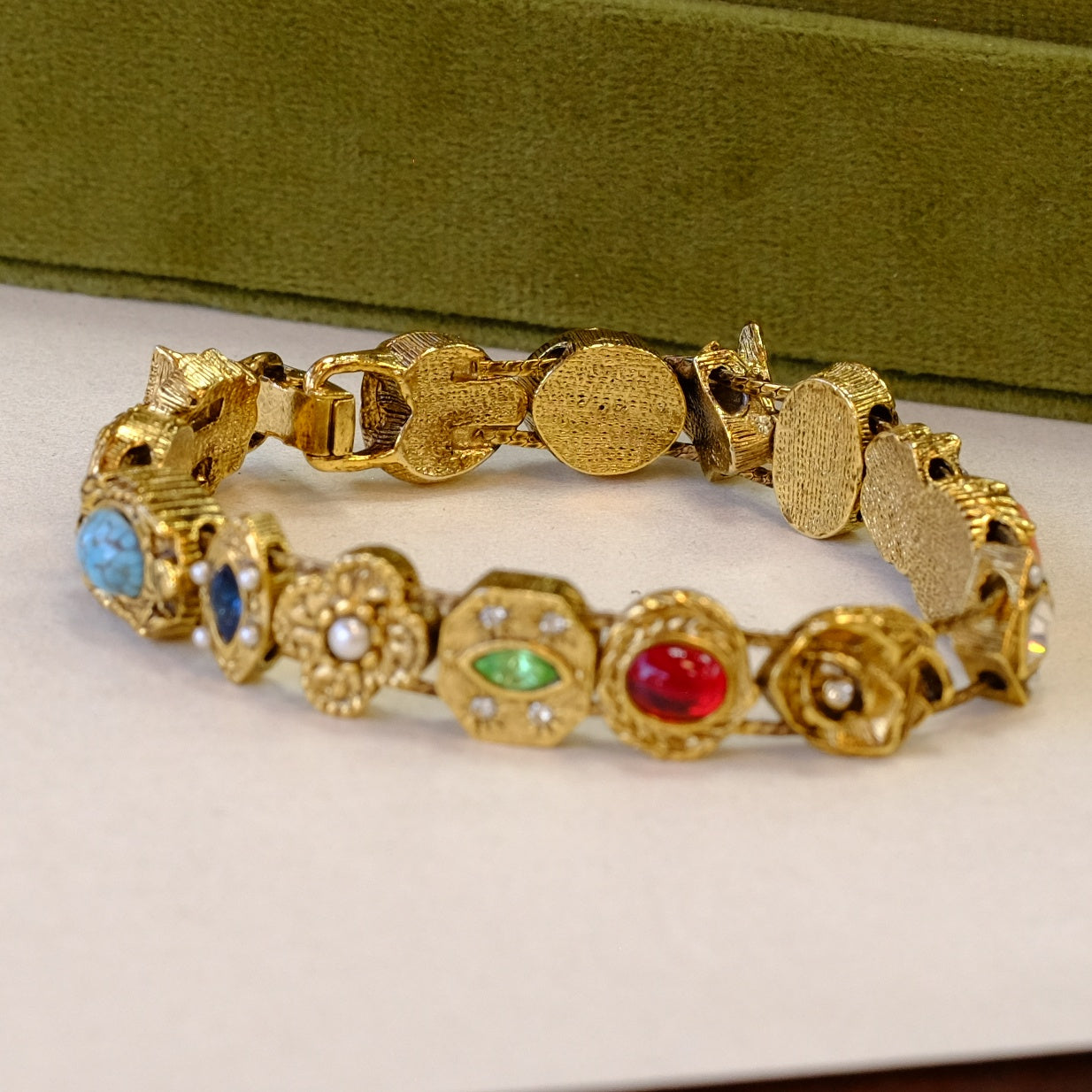 Vintage Goldette Slider Revival Bracelet 1970s