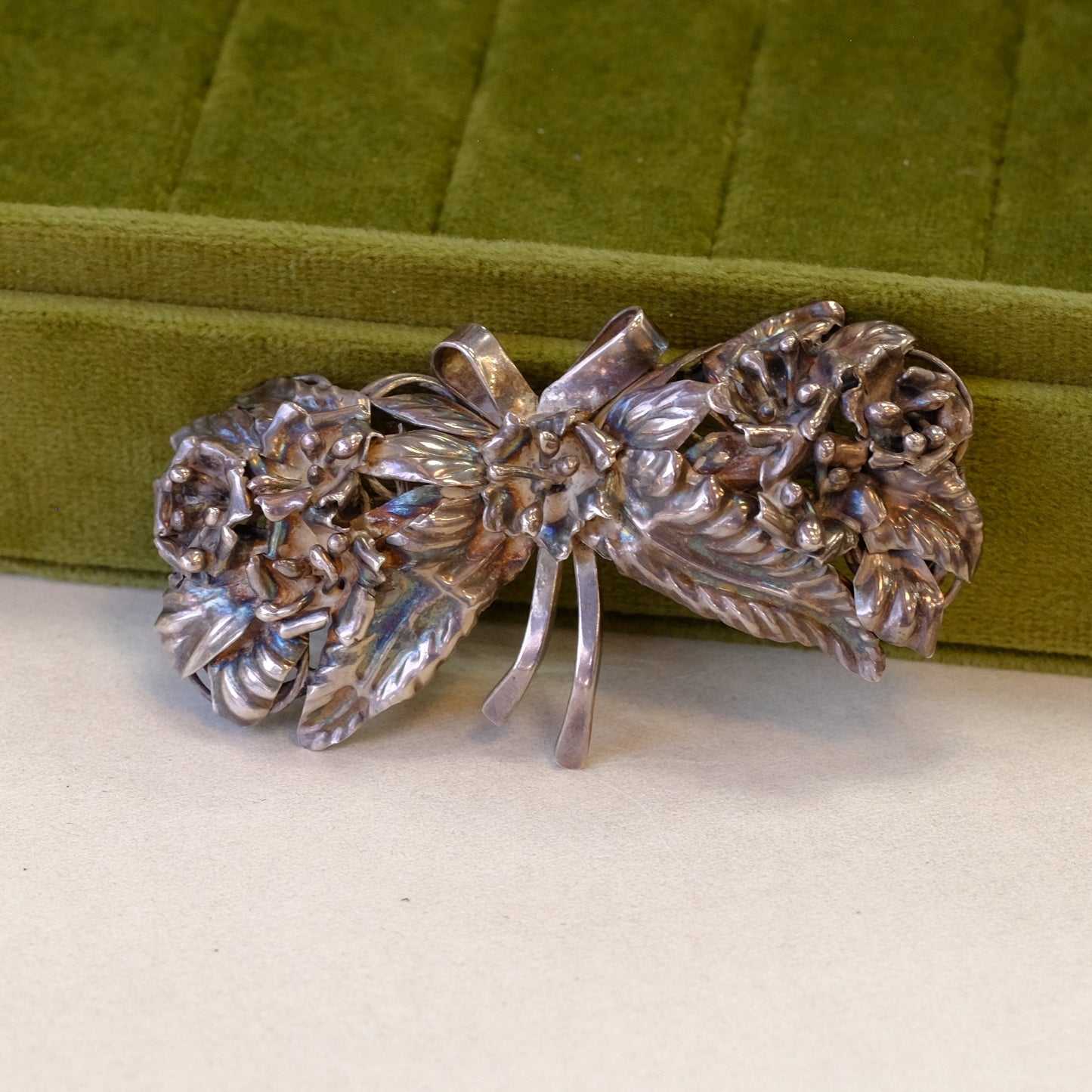 Vintage Hobe Sterling Bow Brooch 1950s