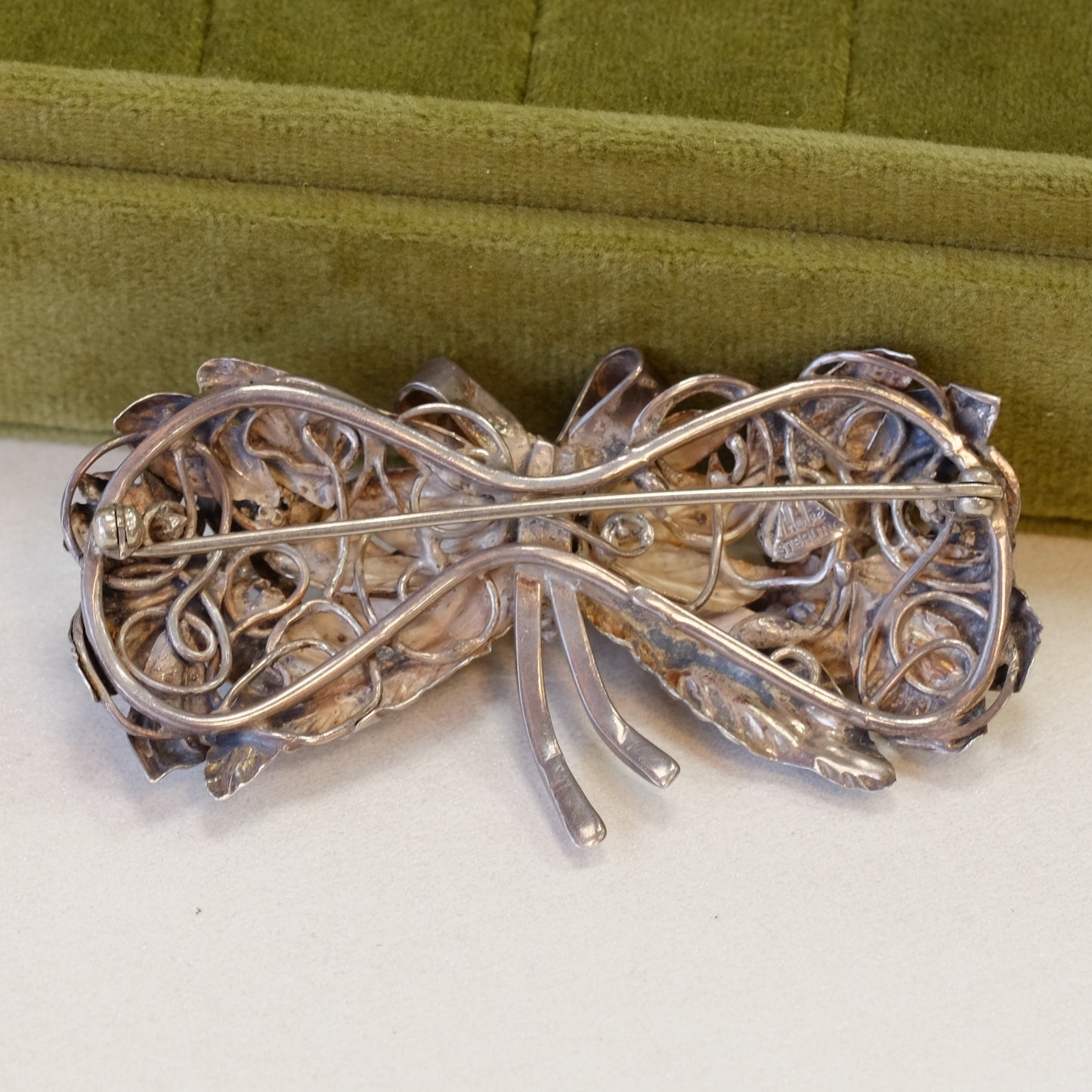 Vintage Hobe Sterling Bow Brooch 1950s
