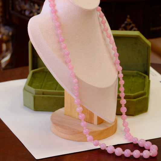 Miriam Haskell Pink Glass Necklace 1970s