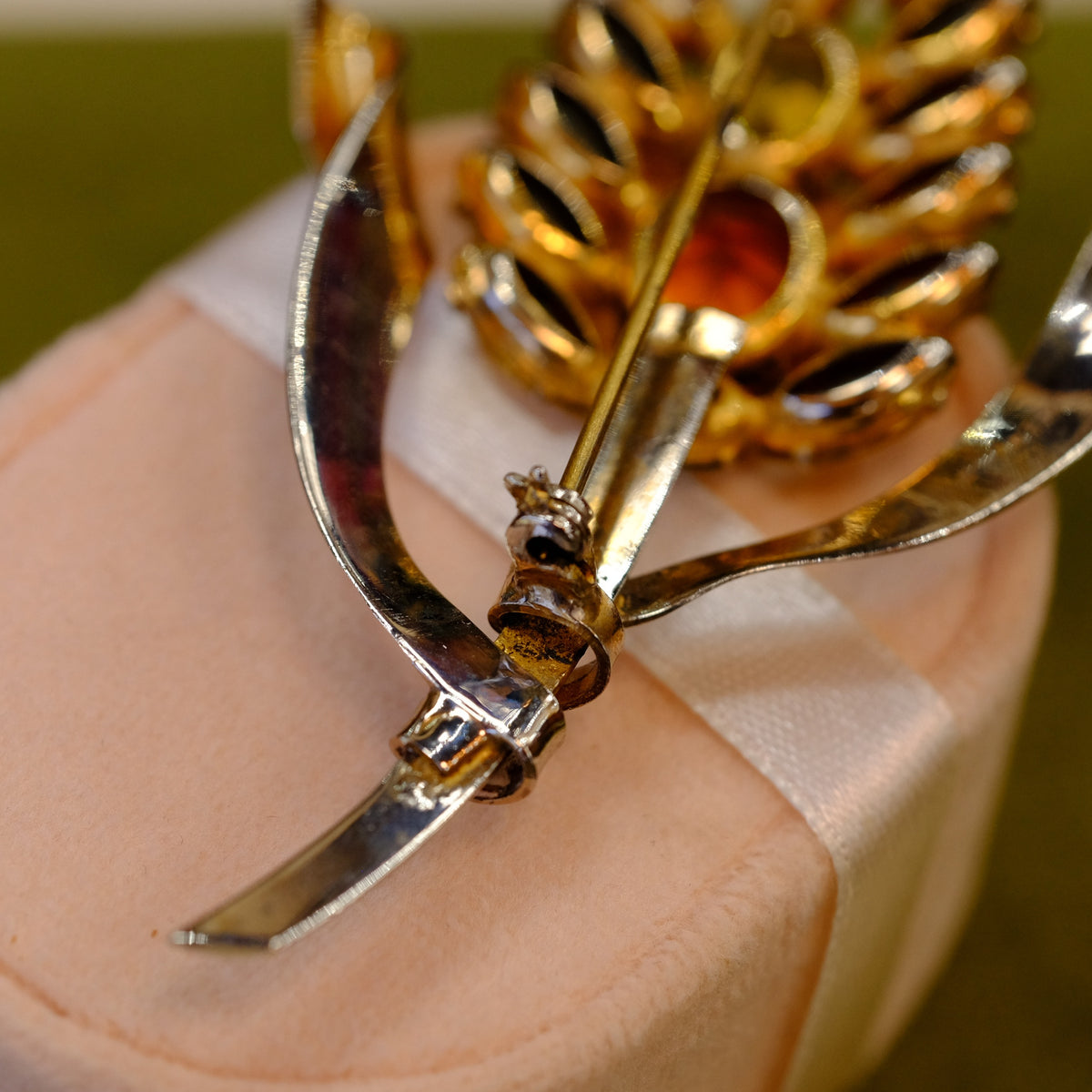 Sterling Amber Brooch