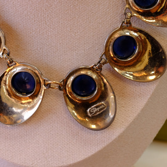Vintage Elsa Schiaparelli Blue Glass Necklace 1950s