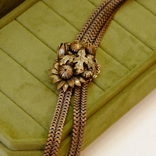 Long Slider Necklace with Acorns