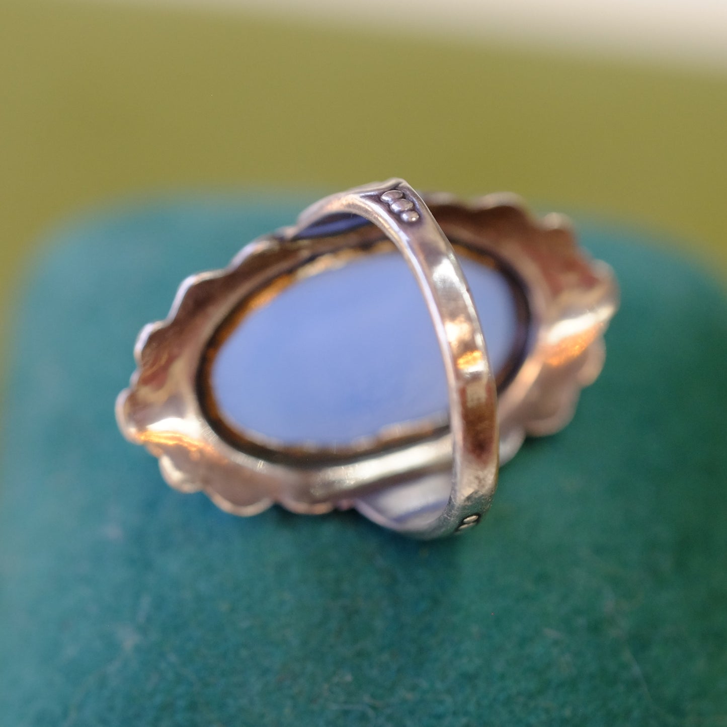 Silver Ring with Marcasite and Blue Stone