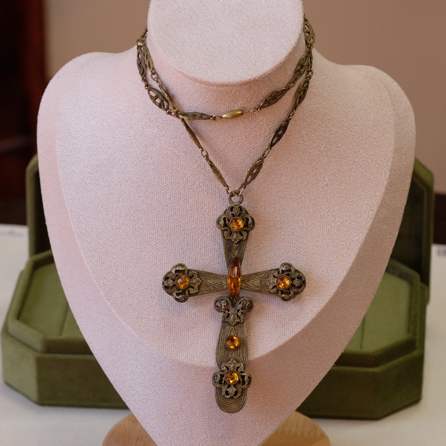 Vintage Filigree Cross Necklace