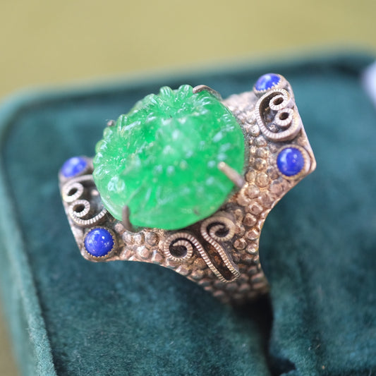 Vintage Czech Glass Costume Ring