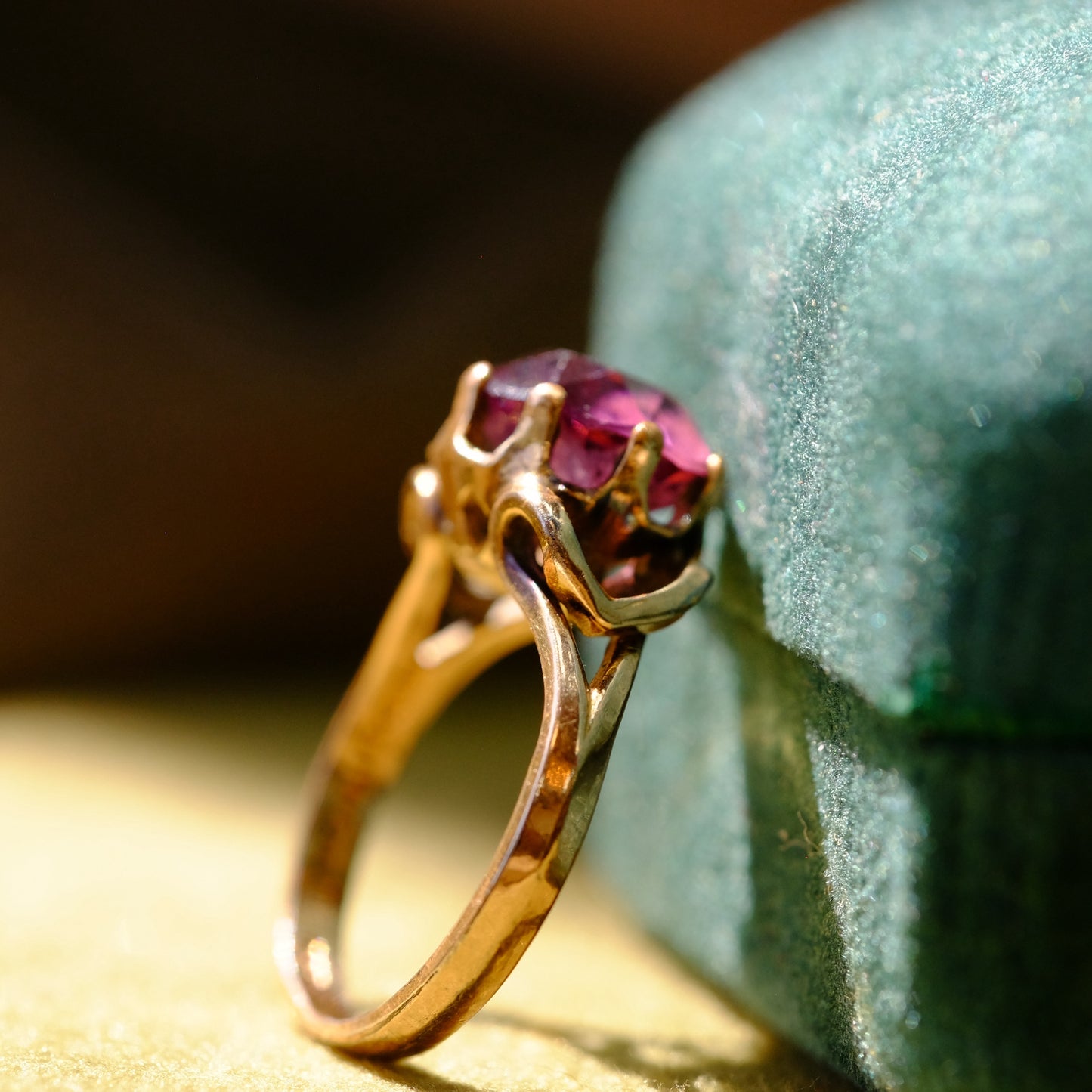Gold Filled Amethyst Glass Ring