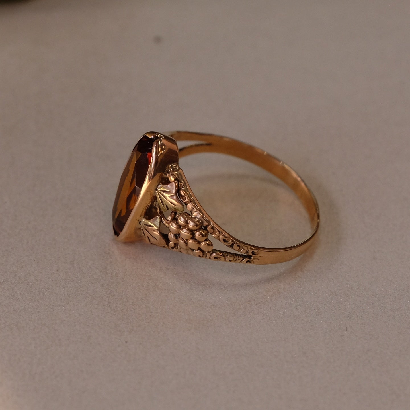 Victorian Black Hills Gold Ring with Paste