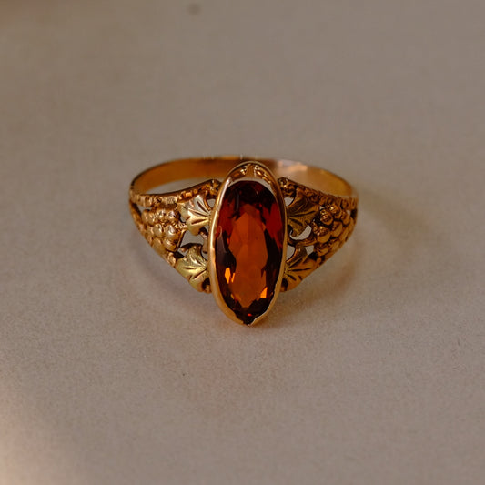 Victorian Black Hills Gold Ring with Paste