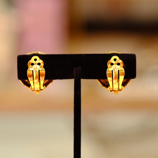 Goldtone Amber Earrings Roger Scemama