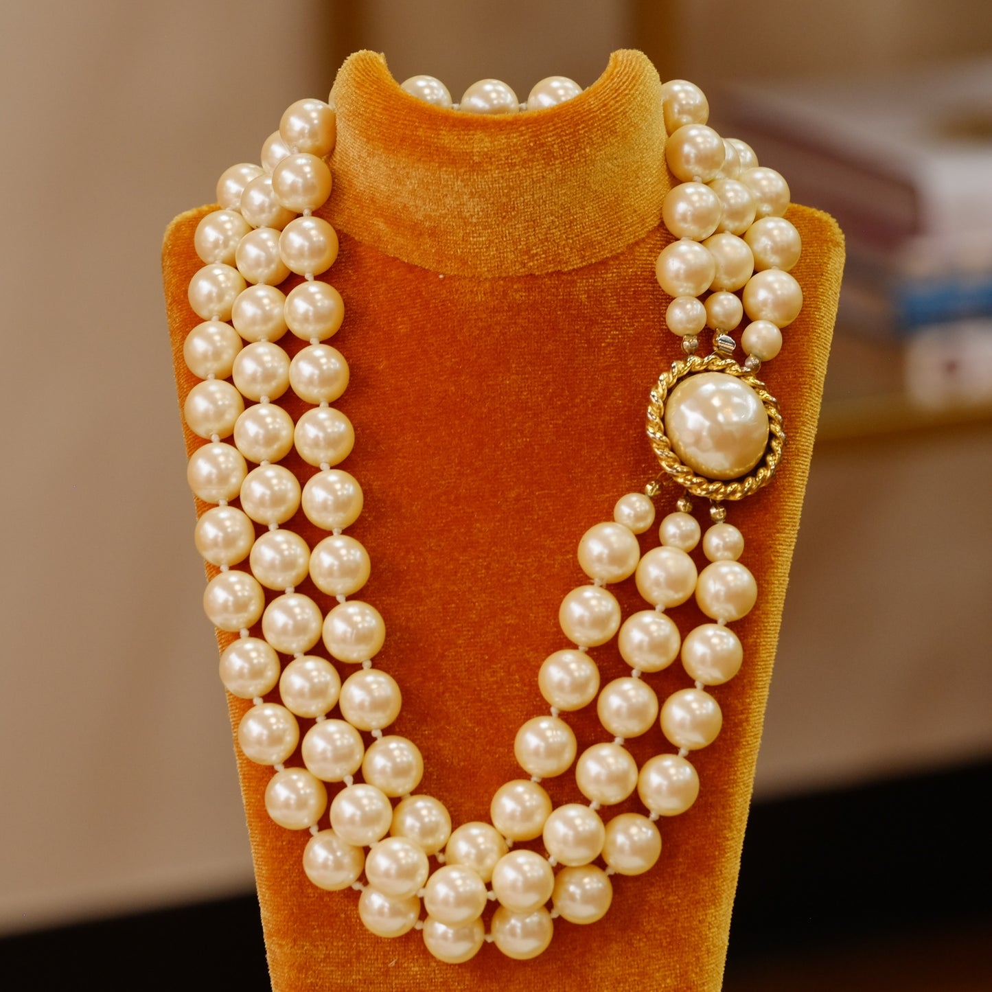 Vintage Carolee Three Row Necklace 1980s