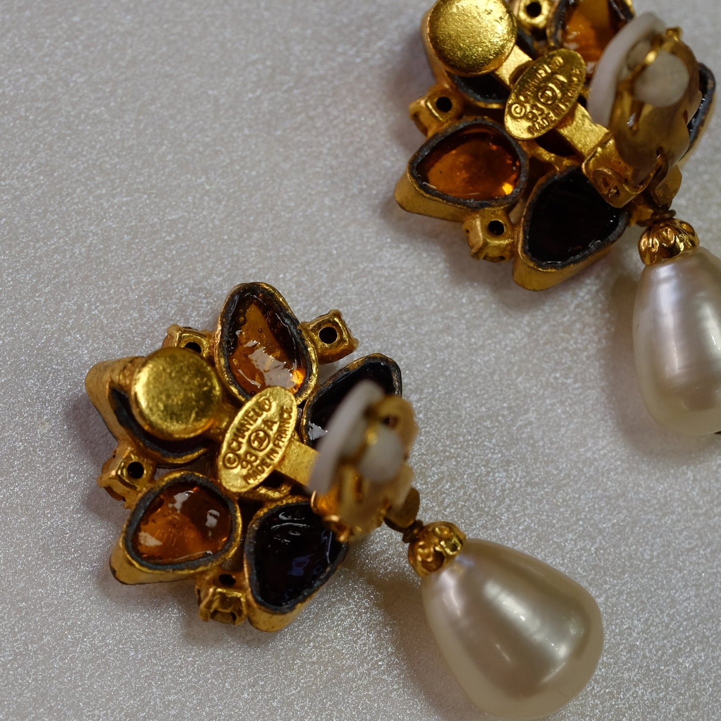 Vintage Chanel Gripoix Earrings 1993A