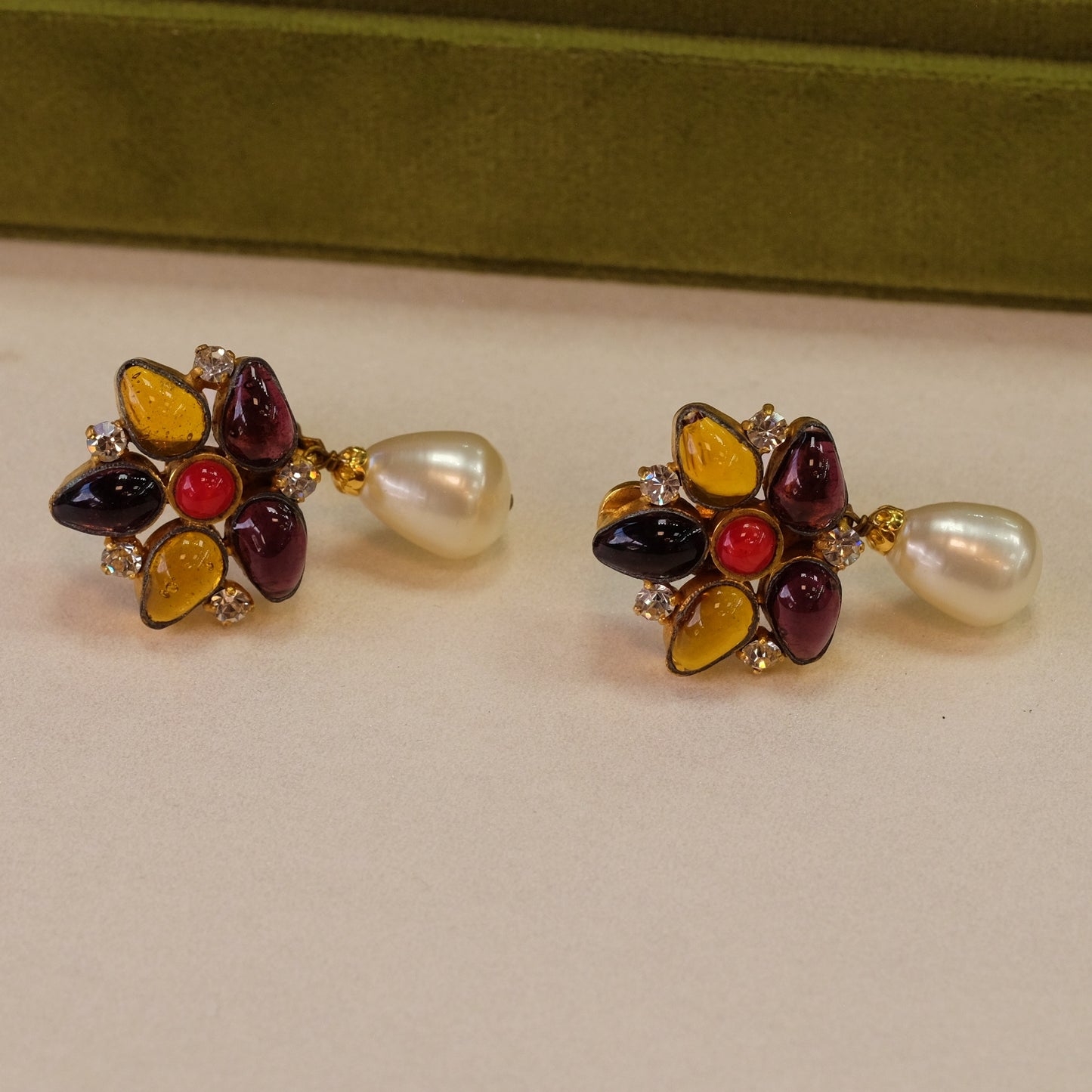 Vintage Chanel Gripoix Earrings 1993A