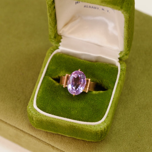 14k Gold Rose Gold Amethyst Ring