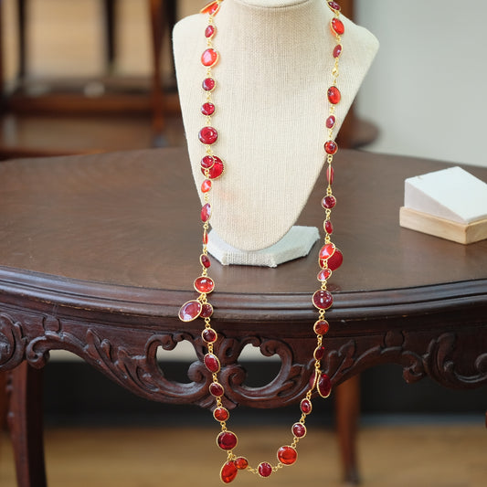 Francoise Montague Red Glass Necklace