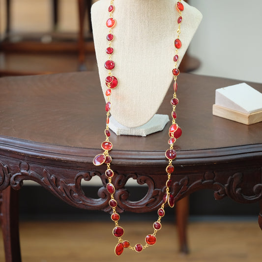 Francoise Montague Red Glass Necklace