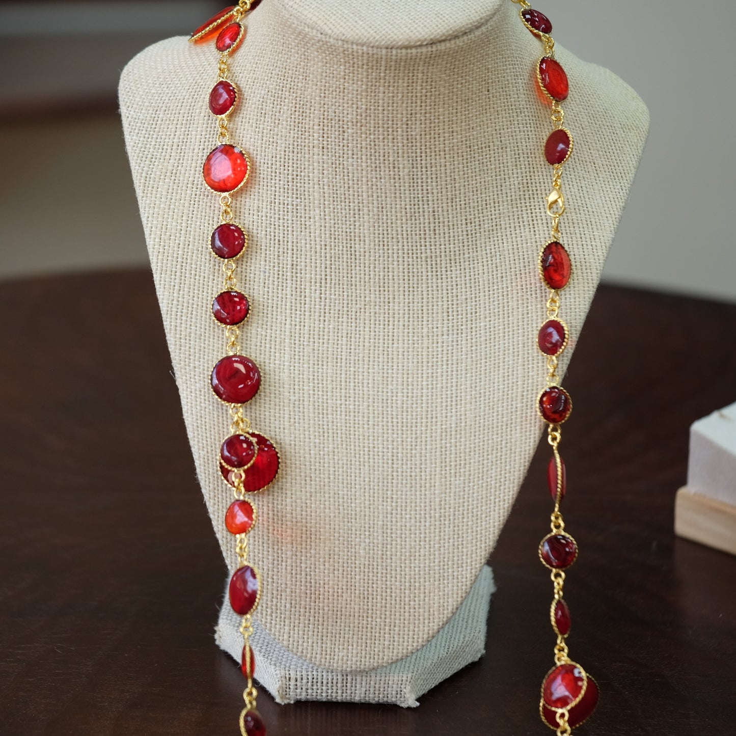Francoise Montague Red Glass Necklace