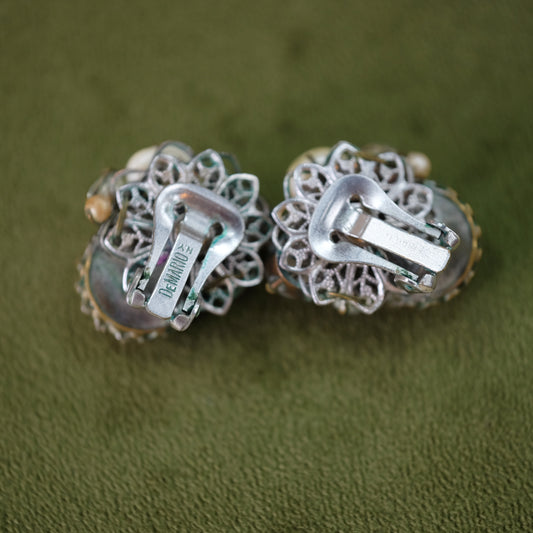 Vintage DeMario Clip on Earrings 1960s