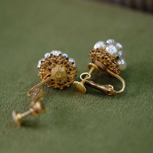 Vintage Seed Pearl Mini Earrings 1950s