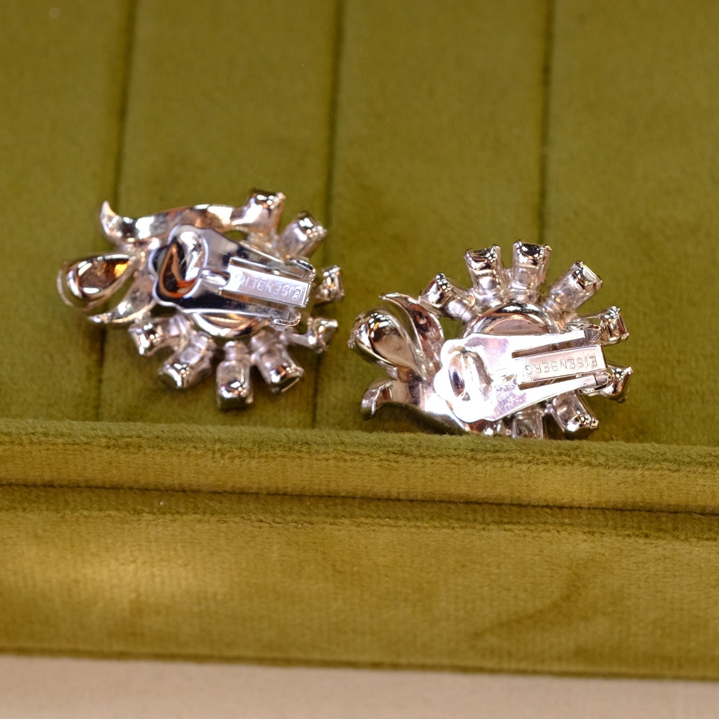 Eisenberg Ice Clear Round Earrings 1950s