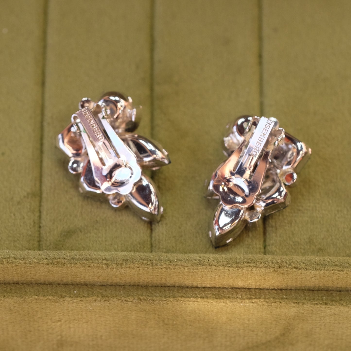 Eisenberg Ice Blue Rhinestones Earrings 1950s