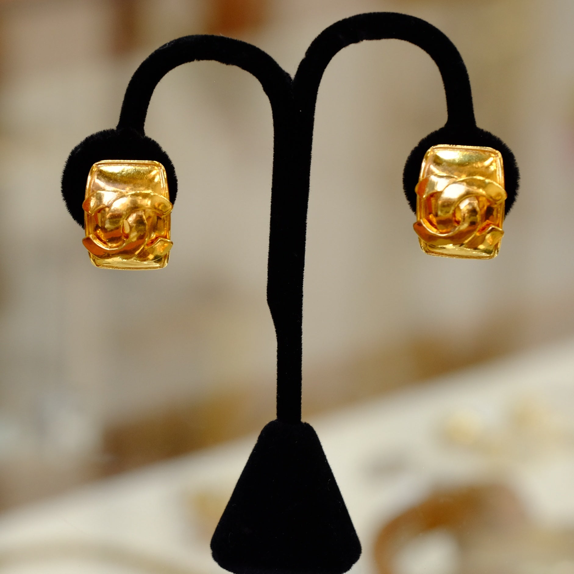 Vintage Chanel Logo Earrings 1995 – Antiques by Anna