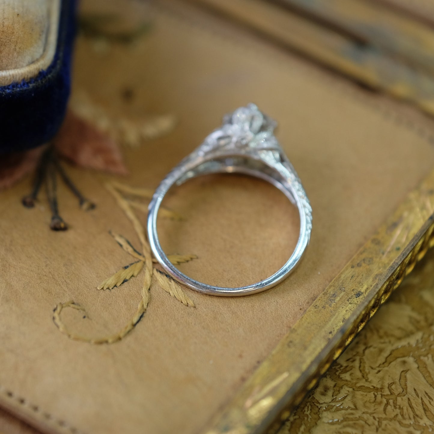 Antique Platinum 0.8 ct Diamond Ring