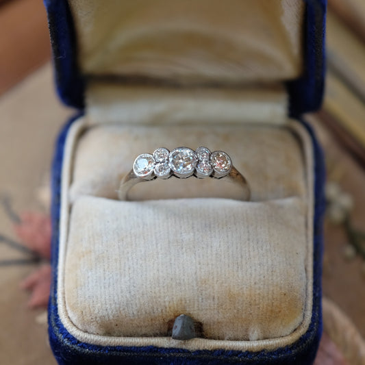 Antique Old European Cut Platinum 0.65 ct Diamond Ring