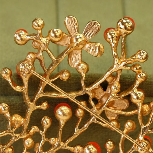 Vintage Kenzo Paris Flower Motifs Brooch 1990s