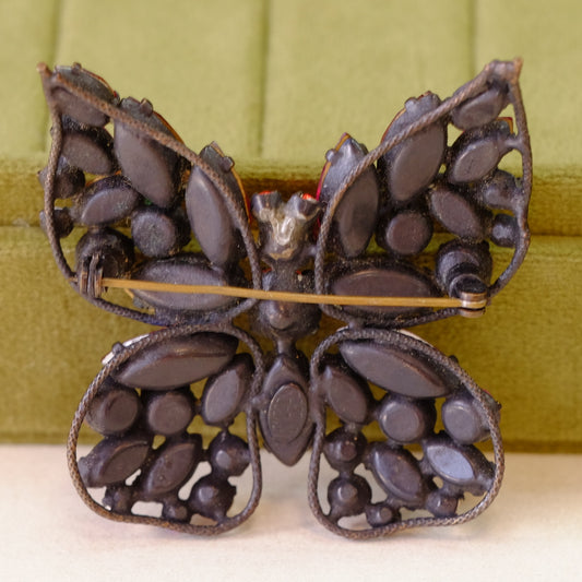 Regency Magenta Butterfly Brooch Book Piece 1950s