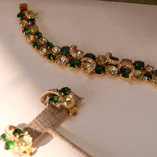 Eisenberg Ice Necklace, Bracelet and Earrings Set 1950s