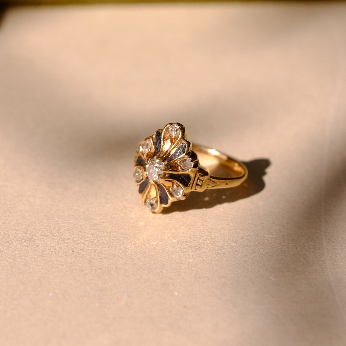 Victorian 14k Gold Rose Cut Diamond Ring